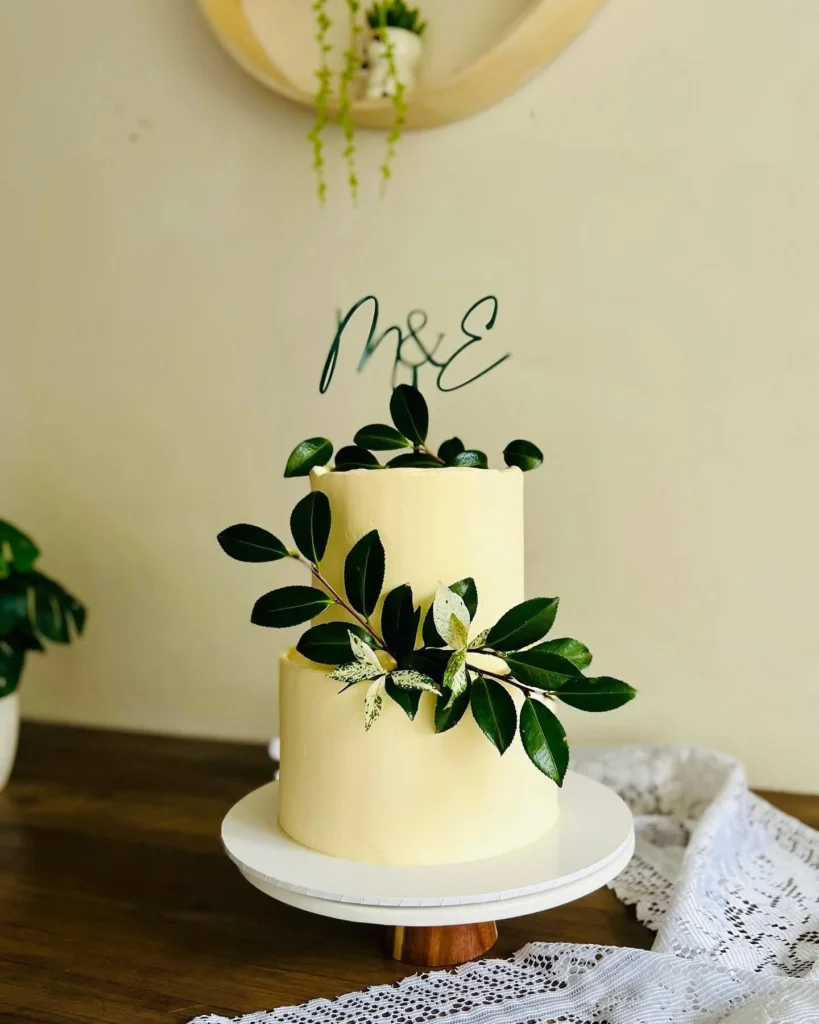 two tier wedding cake.